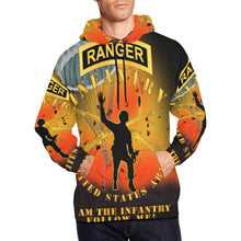 Load image into Gallery viewer, Men's All Over Print Hoodie (USA Size) (Model H13) - Infantry - Follow Me - Ranger Tab - Paratrooper - I AM INFANTRY Battleground