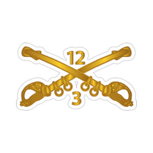 Load image into Gallery viewer, Kiss-Cut Stickers - Army - 3rd Squadron - 12th Cavalry Branch wo Txt