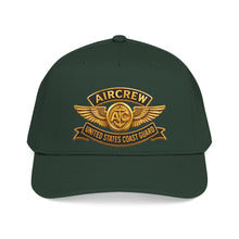 Load image into Gallery viewer, Mid Profile Baseball Cap - USCG - Aircrew Badge w txt - 3D - Enhanced
