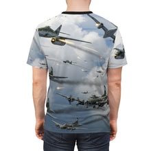 Load image into Gallery viewer, AOP Unisex Tee - German jet fighters - Messerschmitt Me 262 - Attacking US Bomber Formations - Combat Box