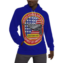 Load image into Gallery viewer, All-Over Print Men's Thicken Pullover Hoodie - Dark Blue - Front/Back - B2 Spirit of America Whitman