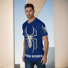 Load image into Gallery viewer, All-Over Print Men's O-Neck T-Shirt - Spyder Ryder - Three Wheel Motion - Royal Dark Blue