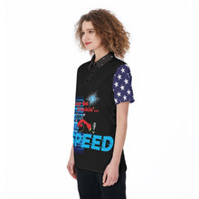 Load image into Gallery viewer, All-Over Print Women's Polo Shirt - Keep on Truckin w SPEED