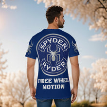 Load image into Gallery viewer, All-Over Print Men's O-Neck T-Shirt - Spyder Ryder - Three Wheel Motion - Royal Dark Blue