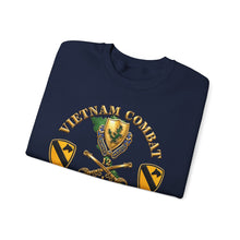 Load image into Gallery viewer, Crewneck Sweatshirt - Army - Vietnam Combat Cavalry Veteran w 1st Bn 12th Cav DUI - 1st Cav Div - 3D X 300