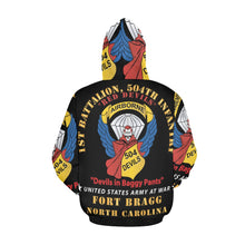 Load image into Gallery viewer, Men's All Over Print Hoodie (USA Size) (Model H13) - Army - 1st Battalion, 504th Infantry Regiment - Red Devils - FBNC