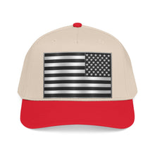 Load image into Gallery viewer, Mid Profile Baseball Cap - Flag - United States - Black and White - 3D - Enhanced