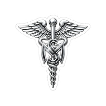 Load image into Gallery viewer, Kiss-Cut Stickers - Army Medical Service Corps (MS) Branch Insignia - 3D - Silver - Enhanced