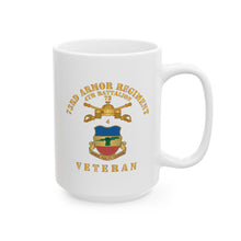 Load image into Gallery viewer, White Ceramic Mug, (11oz, 15oz) - 4th Battalion 73rd Armor Regiment - Veteran W DUI wo At War - Br X 300
