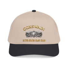 Load image into Gallery viewer, Mid Profile Baseball Cap - USCG - Coxswain w txt - Gold - 3D - Enhanced