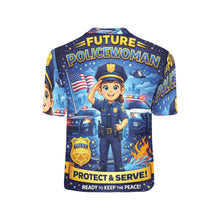 Load image into Gallery viewer, Little Kids' All Over Print Crew Neck T-Shirt - Young Patriot - Future Policewoman