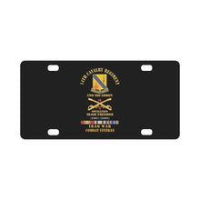 Load image into Gallery viewer, Army - 14th Cavalry Regiment w Cav Br - 2nd Squadron - OIF - 2007-2009 - Red Txt Cbt Vet w IRAQ SVC Classic License Plate
