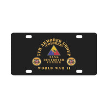 Load image into Gallery viewer, 5th Armored Group (Colored) - Camp Hood, TX - Tank Destroyer Center - SSI - DUI X 300 Classic License Plate