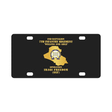 Load image into Gallery viewer, Army - 2nd Bn 7th Infantry Regt - OIF w Map Classic License Plate