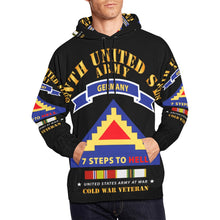 Load image into Gallery viewer, Men's All Over Print Hoodie (USA Size) (Model H13) - Army - 7th Unites States Army - 7 Steps to Hell w Germany Tab - SS w COLD WAR SVC