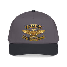 Load image into Gallery viewer, Mid Profile Baseball Cap - USCG - Aviator Badge w txt - 3D - Enhanced