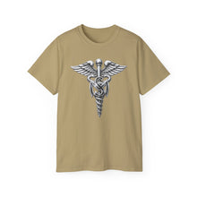 Load image into Gallery viewer, Unisex Ultra Cotton Tee - Army Medical Service Corps (MS) Branch Insignia - 3D - Silver - Enhanced