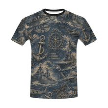 Load image into Gallery viewer, Navy Heritage Men's All Over Print Crew Neck T-Shirt