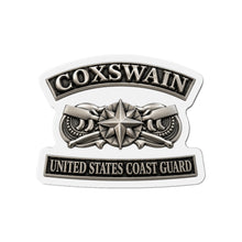Load image into Gallery viewer, Die-Cut Magnet - USCG - Coxswain w txt - Silver - 3D - Enhanced