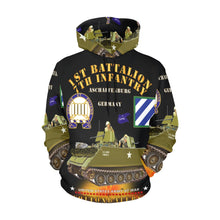 Load image into Gallery viewer, Men's All Over Print Hoodie (USA Size) (Model H13) - 1st Bn 7th Infantry - Aschaffenburg FRG - M113 APC - CottonBalers