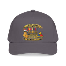 Load image into Gallery viewer, Mid Profile Baseball Cap - Army - Iraq War Veteran - Ribbon Bar - Map - SSI - 1st Armored Division - 3D - Enhanced