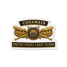 Load image into Gallery viewer, Die-Cut Magnet - USCG - Coxswain - Auxiliary w txt - 3D - Enhanced