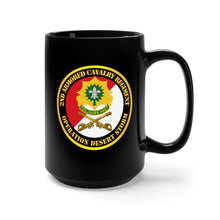 Load image into Gallery viewer, Black Mug 15oz - Army - 2nd Armored Cavalry Regiment DUI - Red White - Operation Desert Storm