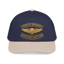 Load image into Gallery viewer, Mid Profile Baseball Cap - USCG - Aviation Rescue Swimmer w txt - 3D - Enhanced