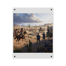 Load image into Gallery viewer, Acrylic Wall Art Panel - Apache Indians attacking a US Army defending a wagon train