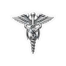 Load image into Gallery viewer, Kiss-Cut Stickers - Army Medical Service Corps (MS) Branch Insignia - 3D - Silver - Enhanced