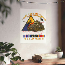Load image into Gallery viewer, Premium Matte vertical posters - Army - 761st Tank Battalion - Black Panthers - w Tank w SSI Wwii EU SVC