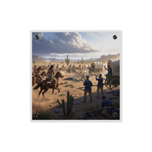 Load image into Gallery viewer, Acrylic Wall Art Panel - Apache Indians attacking a US Army defending a wagon train