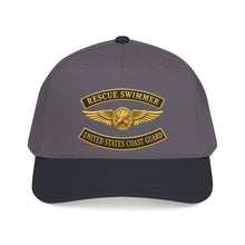 Load image into Gallery viewer, Mid Profile Baseball Cap - USCG - Aviation Rescue Swimmer w txt - 3D - Enhanced