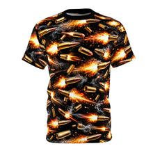 Load image into Gallery viewer, Bullet Fire All-Over Print Tee — Explosive Ammunition Graphic Shirt