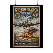 Load image into Gallery viewer, 775th Bomb Squadron Matte Poster — Celone Italy 1944–1945 Vintage WWII Aviation Print - Celone Airfield