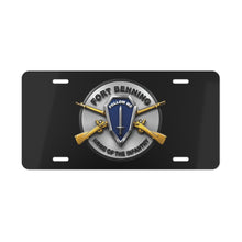 Load image into Gallery viewer, License Plate — 3D Enhanced - Fort Benning - Follow Me - Home of the infantry Emblem