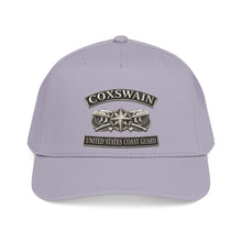 Load image into Gallery viewer, Mid Profile Baseball Cap - USCG - Coxswain w txt - Silver - 3D - Enhanced