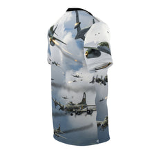 Load image into Gallery viewer, AOP Unisex Tee - German jet fighters - Messerschmitt Me 262 - Attacking US Bomber Formations - Combat Box