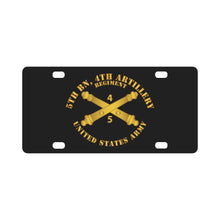 Load image into Gallery viewer, Army - 5th Bn 4th Field Artillery Regt - w Arty Branch Classic License Plate