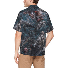 Load image into Gallery viewer, Camo Pattern - Shark Feeding Frenzy Ghost Men's All Over Print Hawaiian Shirt With Chest Pocket