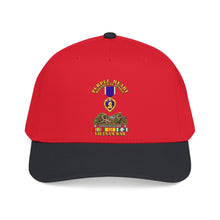 Load image into Gallery viewer, Mid Profile Baseball Cap - Vietnam War Purple Heart Medal w VN SVC - with Vietnam Scene - 3D - Transparent