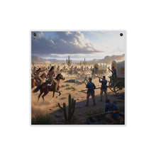 Load image into Gallery viewer, Acrylic Wall Art Panel - Apache Indians attacking a US Army defending a wagon train