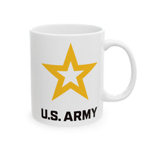 Load image into Gallery viewer, White Ceramic Mug, (11oz, 15oz) - Army Star W Us Army