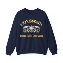 Load image into Gallery viewer, Crewneck Sweatshirt - USCG - Coxswain w txt - Gold - 3D - Enhanced