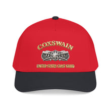 Load image into Gallery viewer, Mid Profile Baseball Cap - USCG - Coxswain w txt - Gold - 3D - Enhanced