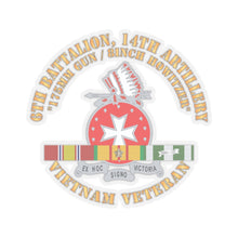 Load image into Gallery viewer, Kiss-Cut Stickers - 6th Battalion, 14th Artillery Regiment - DUI - VN SVC BAR - Top X 300