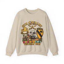 Load image into Gallery viewer, Crewneck Sweatshirt - Army - 8th Cavalry (Air Cav) - 1st Cav Division w VN SVC - 3D - Enhanced