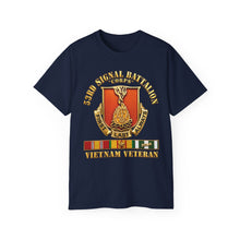Load image into Gallery viewer, T‑Shirt — 53rd Signal Battalion (Corps) - Vietnam Veteran with VN SVC w 3D GOld Enhanced