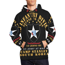 Load image into Gallery viewer, Men's All Over Print Hoodie (USA Size) (Model H13) - 2nd Infantry Div - Camp Stanley Korea - Ui-jeong-bu X 300 Men's All Over Print Hoodie