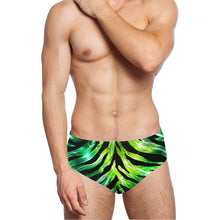 Load image into Gallery viewer, Men's Swimming Briefs (ModelL59) - Glossy tropical zebra print design